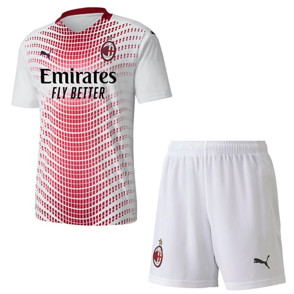 Camiseta AC Milan Replica Segunda Ropa Niño 2020/21 Blanco